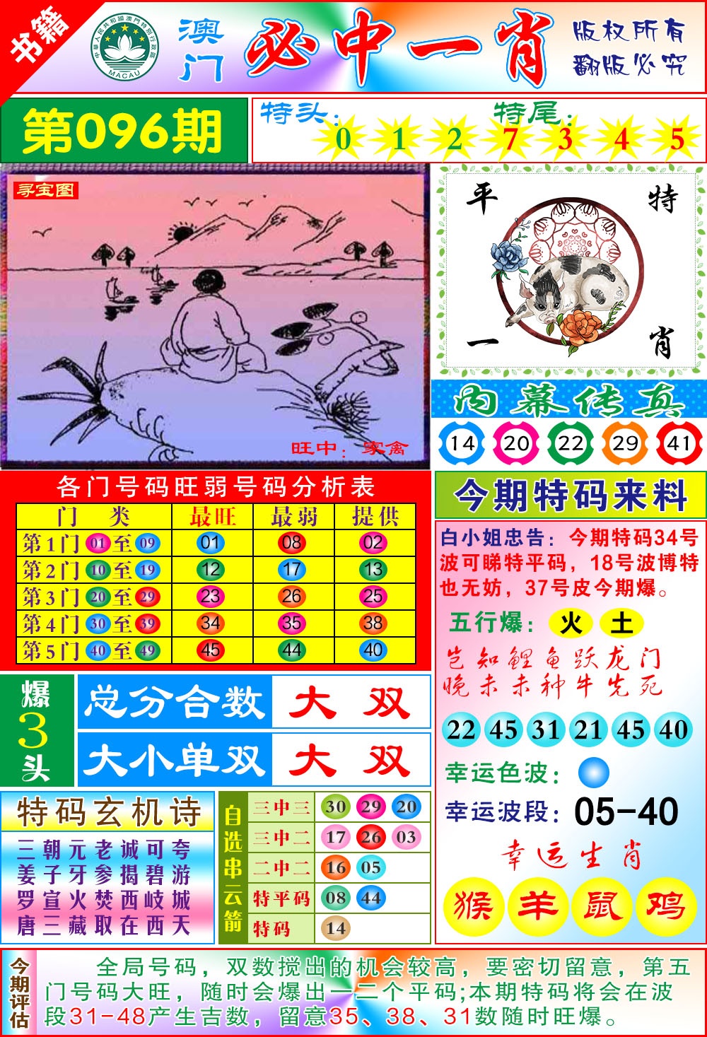 096期澳门玄机一特[图]